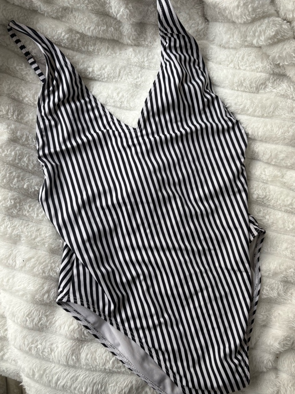 F21 Striped One-Piece Swimsuit